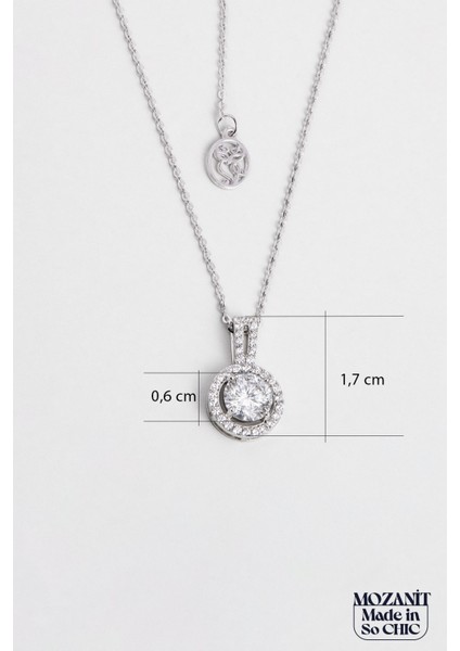 Mozanit Zarafeti 18 Ayar Beyaz Altın Kaplama 46 cm Gümüş Kolye modelleri