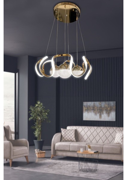 3 Renkli Ledli Avize - Alüminyum Malzemeli, 3 Toplu Şık Avize, 60x70 Boyutunda, Modern Tasarım modelleri