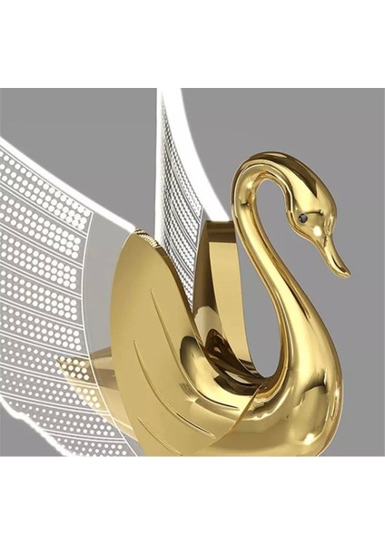 Luxury Exclusive Modern Sarkıt Üçlü Kuğu LED Avize Swan Gold Sarı Ledli Avize