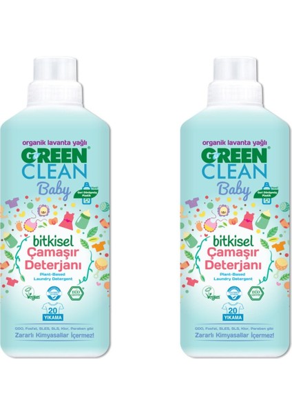Organik Lavanta Yağlı Baby Bitkisel Sıvı Çamaşır Deterjanı 1000 ml 2'li