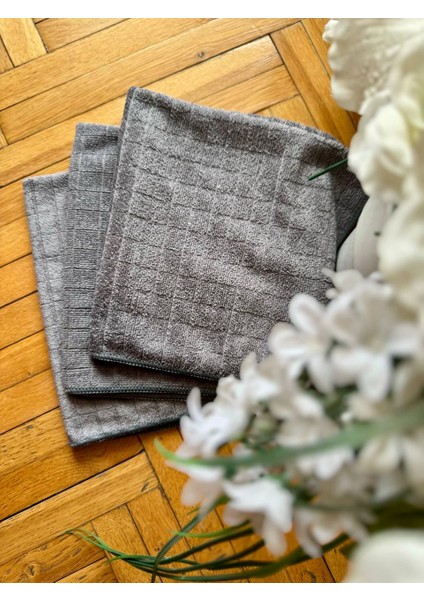 20 Adet Genel Temzilik Bezi Mikrofiber Kolay Sıkılan Kareli Bez "40X40"