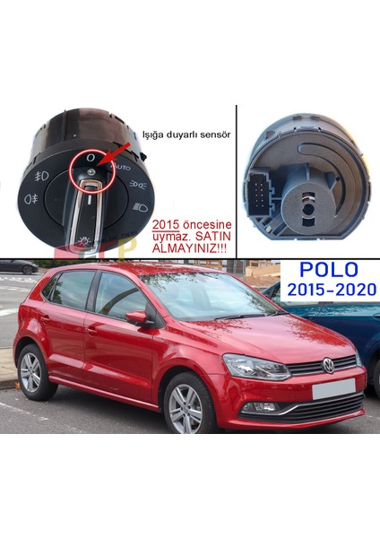 Polo 6c Otomatik Yanan Far Anahtarı - Polo 6c Sensörlü Far Anahtarı Follow Me