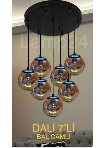 Dali Serisi 7’li Bal Glop Camlı Modern Avize -