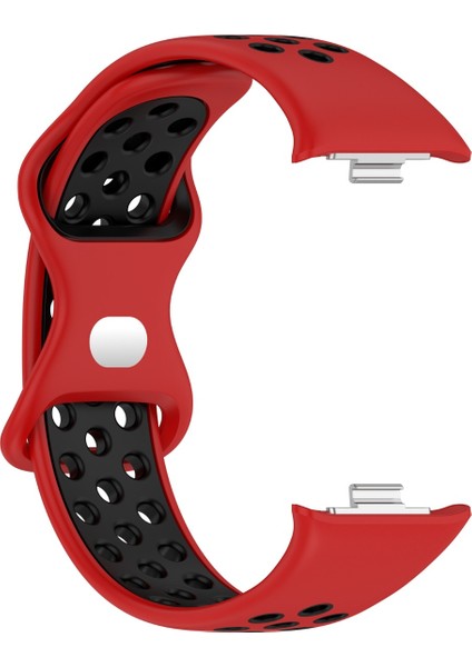 Xiaomi Redmi Watch 4 Uyumlu Kordon Delikli Silikon Kırmızı Siyah fiyatları