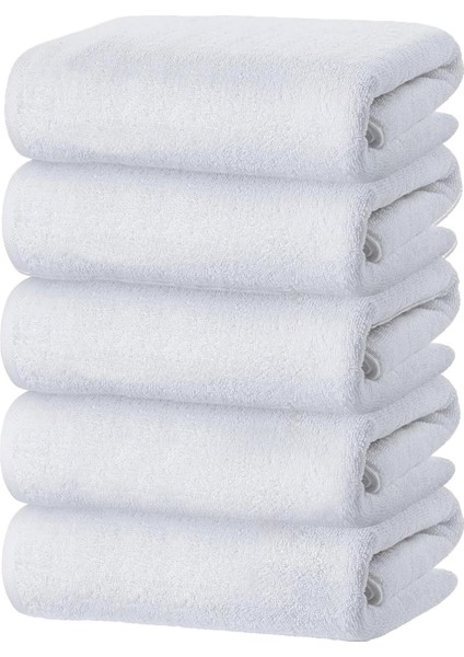 5 Li El Yüz Otel Havlusu 50 x 90 cm Beyaz 20/2 Ring 300 gr