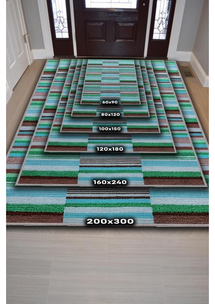 Çizili Mavi Renkli Halı Mutfak Halısı Çizgili Oturma Odası Halısı Retro Tarzı Salon Halısı indirimleri
