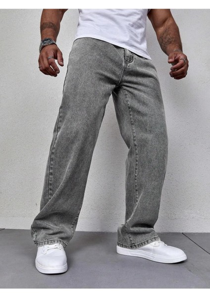 Erkek Casual Baggy Denim Jean Kot Pantolon fırsatları