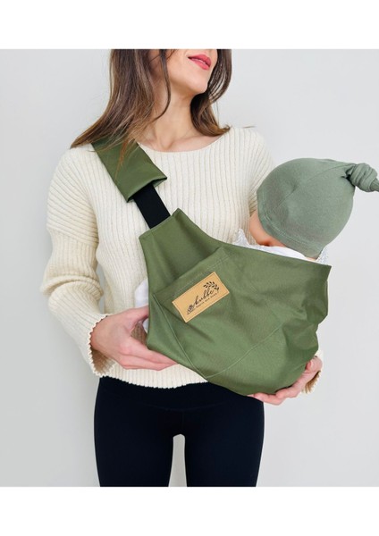 Child Carrier - 10 Ay - 4 Yaş (18 Kg) Haki Cepli Çocuk Taşıyıcı Sling
