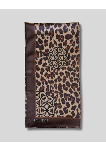 Kahverengi Pamuk Şal Leopar ve Yaşam Çiçeği Desenli 70CMX190CM fiyatları