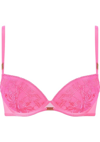 Rules Of Attraction Kalıplı Push-Up Sütyen, Fransız Nakışlı, Şeffaf Tül ve Kaplumbağa Desenli Süslemeli