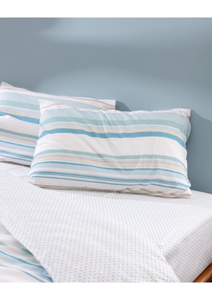 Sorel King Size %100 Pamuk Ranforce Baskılı Nevresim Takımı - Turkuaz fırsatları
