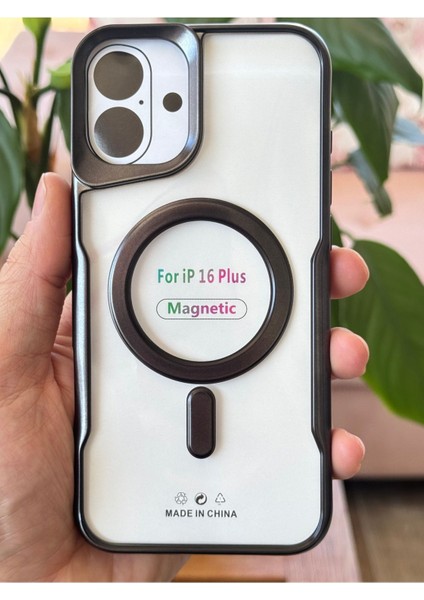 Apple iPhone 16 Kılıf Prizma Kamera Çıkıntılı Magsafe Şarj Destekli Mat Renkli Şeffaf Kapak