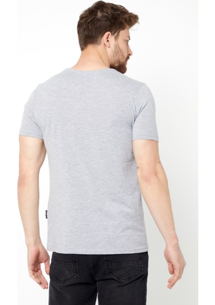 Erkek Pamuklu Kısa Kollu V Yaka T-Shirt