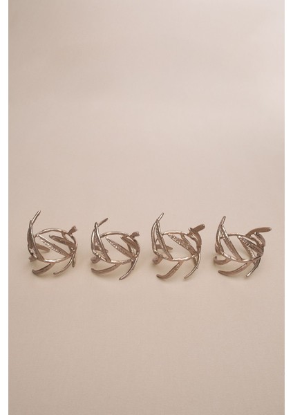 Ökseotu Tomurcuğu Şeklinde Pirinç Peçete Halkası 4'lü Set 4.5 cm fırsatları