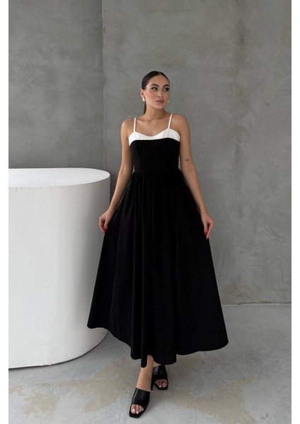 Önü Garnili Siyah Büzgülü Elbise fiyatları