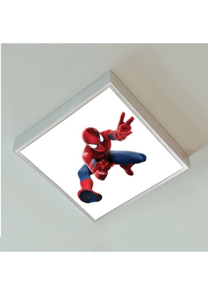 Spider Man Çocuk Odası LED Avize- 60W 60 cm x 60 cm Beyaz Işık fırsatları