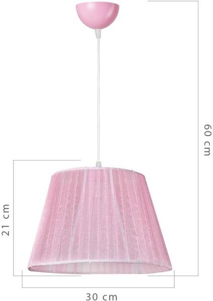 Modern Pembe Ledli Sarkıt Lamba - Kumaş Malzemeli Ampul Başlıklı Led Aydınlatma Ürünü fırsatları