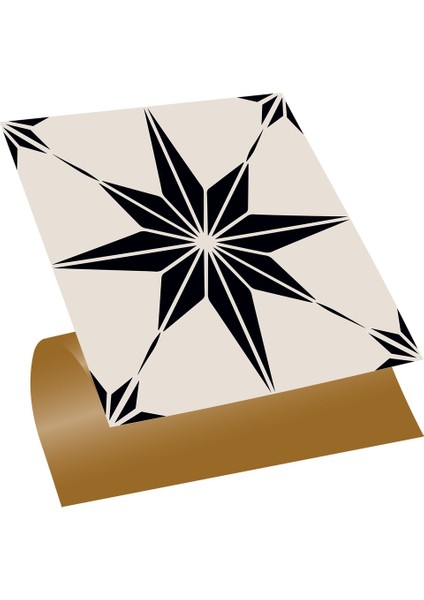 Kendinden Yapışkanlı Siyah Yıldız Desenli Pvc Karo 30X30 cm (33 Adet) 3m2