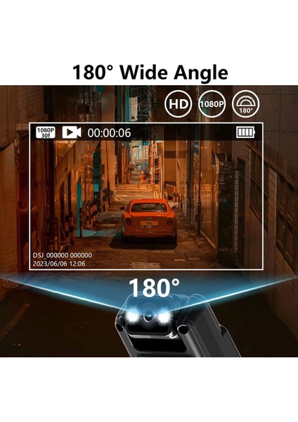 Wifi Özellikli Yaka Güvenlik Kamera 1.3 Inç Siyah