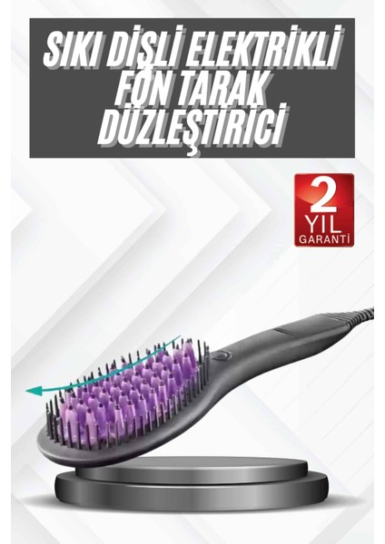 Elektrikli Fırça Taşınabilir Saç Düzleştirici Tarak Sıkı Dişli