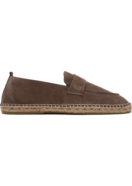 Erkek Vizon Süet Deri Espadril 25SFD770110