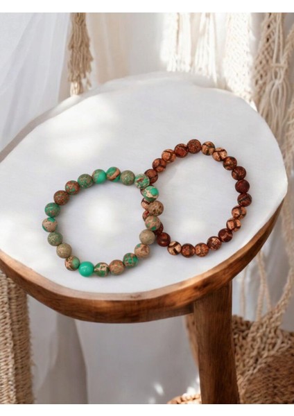 Varisit Tibet Akik Ikili Özel Kombin ( Güç Güven Huzur ) Bilekliği fiyatları