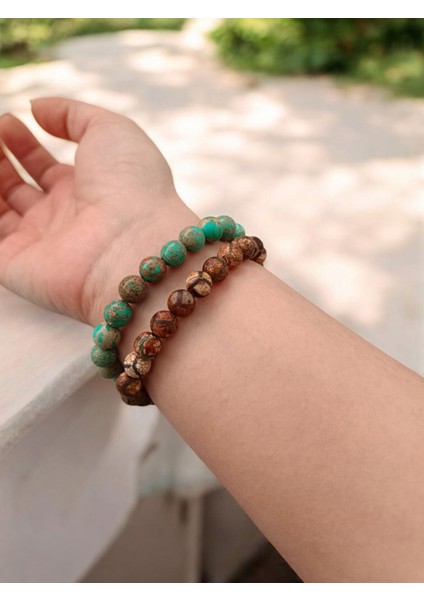 Varisit Tibet Akik Ikili Özel Kombin ( Güç Güven Huzur ) Bilekliği modelleri