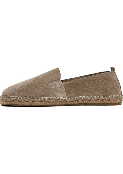 Erkek Bej Süet Deri Espadril 25SFD770010