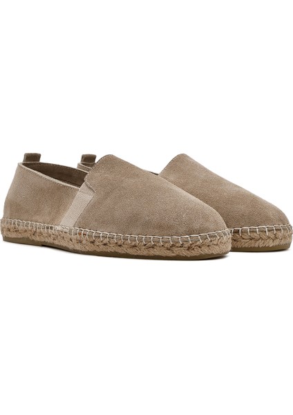 Erkek Bej Süet Deri Espadril 25SFD770010