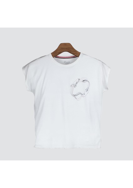 Connect Pocket Kadın Baskılı T-Shirt