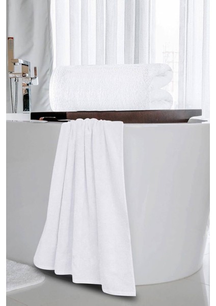 5 Li Otel Banyo Havlusu Pamuklu 70 x 150 cm Beyaz 20/2 Ring 600 gr fırsatları