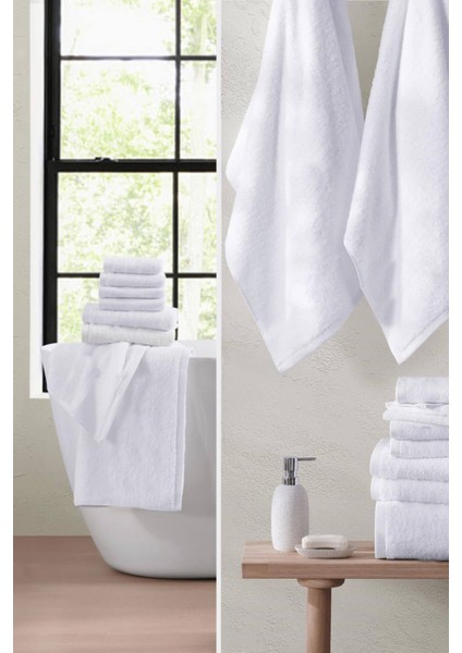 5 Li Otel Banyo Havlusu Pamuklu 70 x 150 cm Beyaz 20/2 Ring 600 gr indirimleri