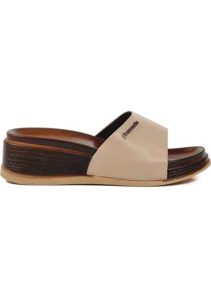 Bej Deri Kadın Terlik