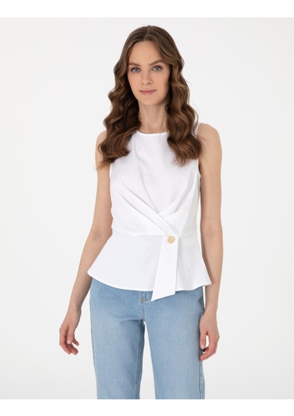Kadın Beyaz Slim Fit Bluz 50301144-VR013