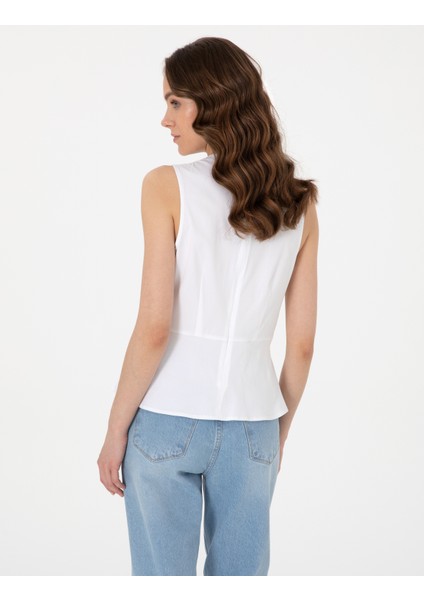 Kadın Beyaz Slim Fit Bluz 50301144-VR013 indirimleri