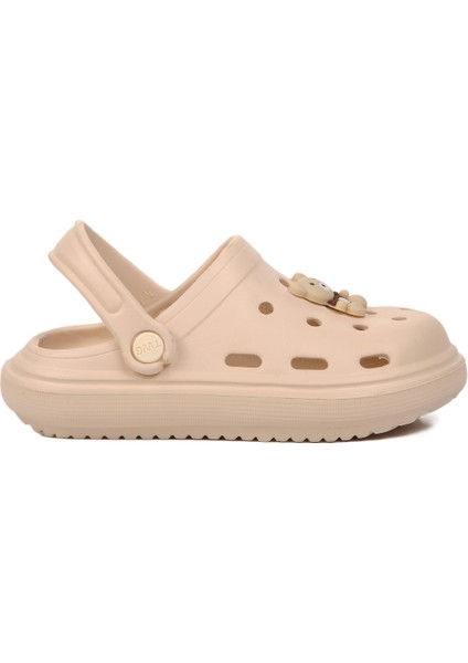 Bej Ekru Unisex Sabo Çocuk Terlik