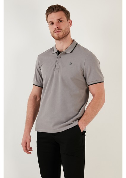 Pamuklu Slim Fit Şerit Detaylı Düğmeli Polo Yaka 4'lü T Shirt Erkek T Shirt 5902118S4