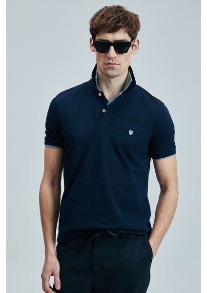 Logolu Pamuklu Comfort Fit Düğmeli Polo Yaka 2'li T Shirt Erkek T Shirt 111040206S2 modelleri