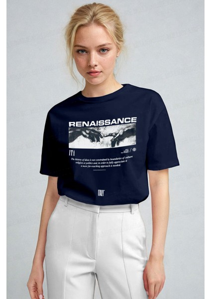 Kadın Lacivert Renaissance Regular Fit Normal Kalıp T-Shirt