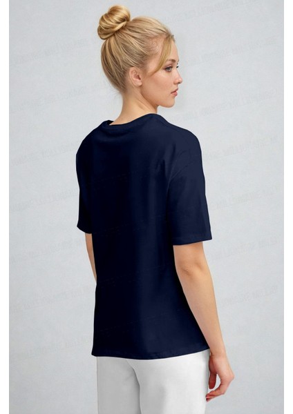 Kadın Lacivert Renaissance Regular Fit Normal Kalıp T-Shirt