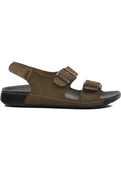 Yeşil Erkek Düz Sandalet