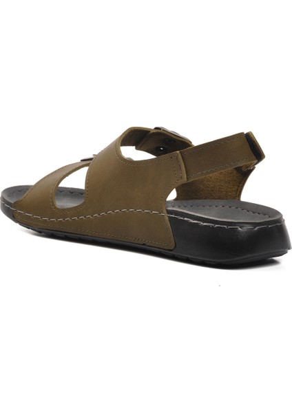 Yeşil Erkek Düz Sandalet