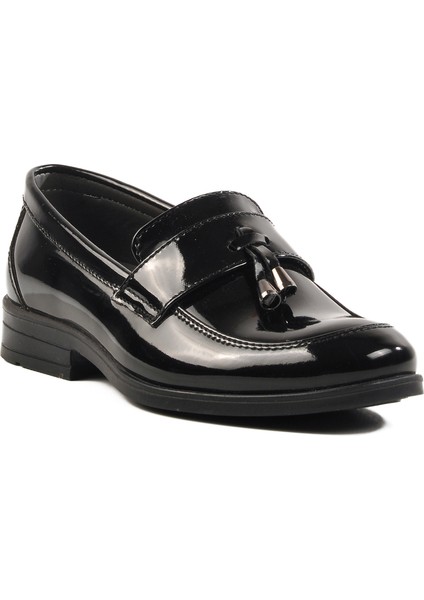 Siyah Rugan Deri Erkek Çocuk Günlük Ayakkabı modelleri