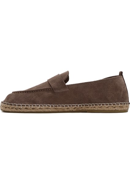 Erkek Vizon Süet Deri Espadril 25SFD770110