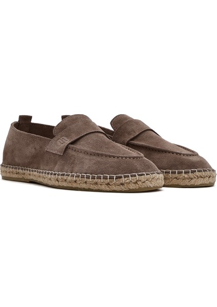 Erkek Vizon Süet Deri Espadril 25SFD770110
