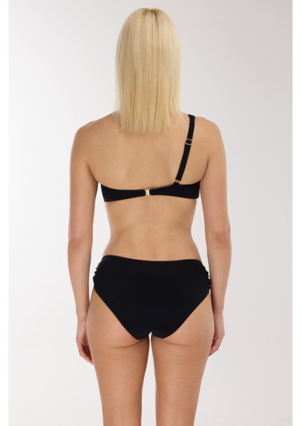 5709 Siyah Tek Omuz Bikini Takımı