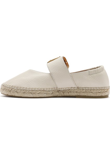 Kadın Krem Tokalı Deri Espadril 25SFD4570FT fiyatları