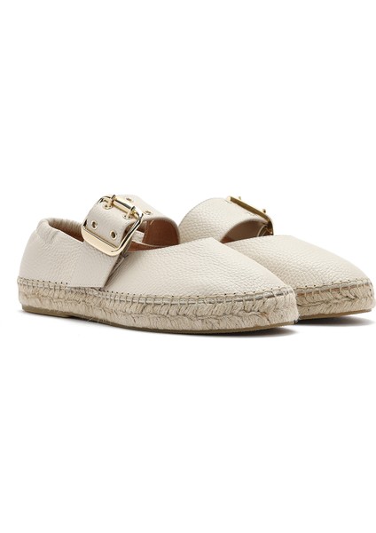 Kadın Krem Tokalı Deri Espadril 25SFD4570FT modelleri