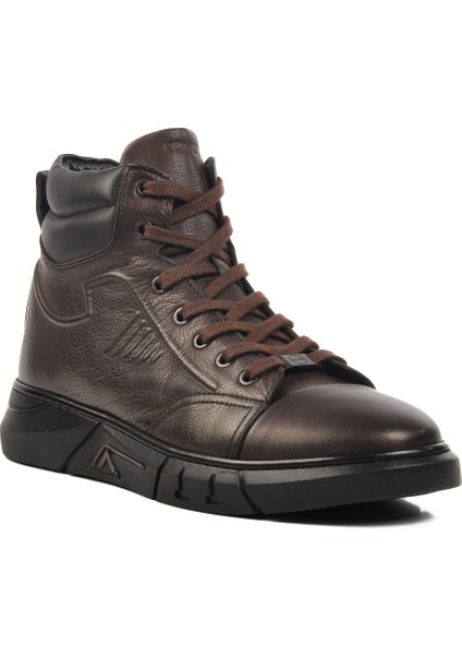 Kahve Deri Düz Erkek Bot modelleri