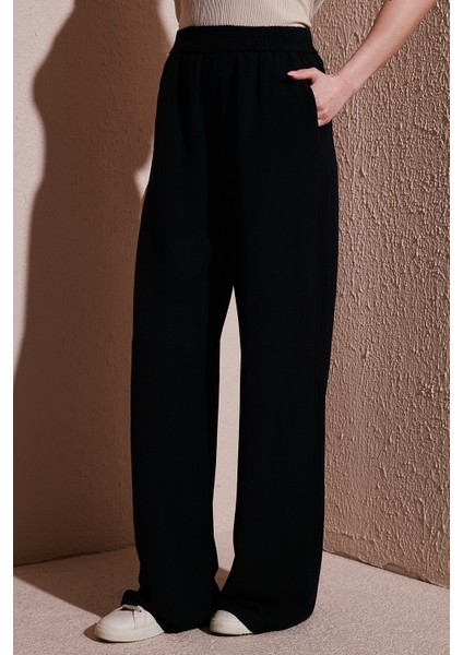 Wide Leg Yüksek Bel Geniş Paça Pantolon Bayan Pantolon 25Y0893K1 fırsatları